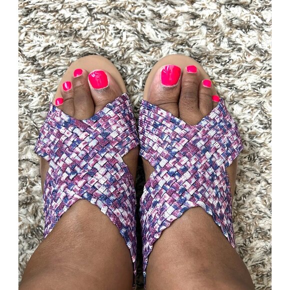 Woven Multicolor Sandals With Slingback Strap 11M - Picture 5 of 7